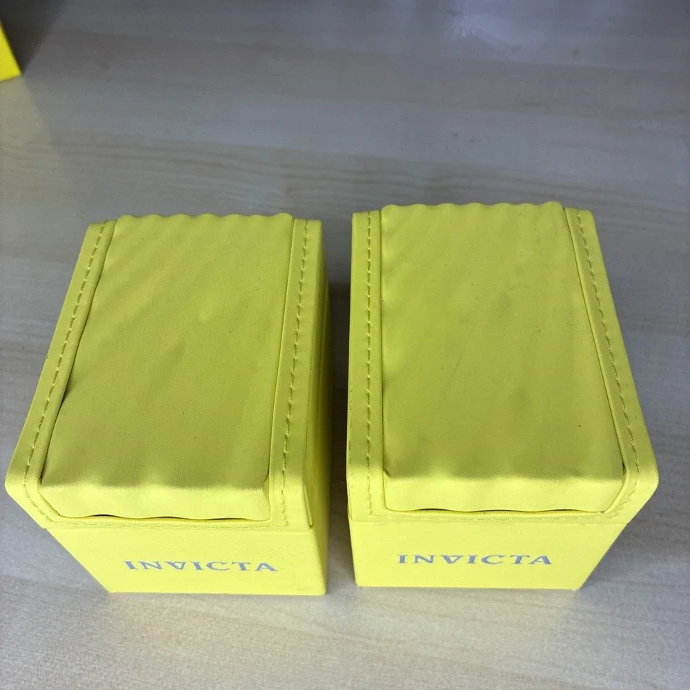 Invicta Yellow Watch Box Foam Holder Case Only - EMPTY BOX -